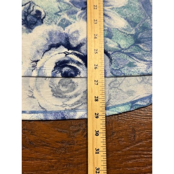 NEW LuLaRoe Womens Knit Tunic Top S Short Sleeve Blue Pink Floral Scoop Neck - Picture 5 of 9